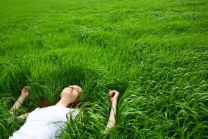 Détente dans l'herbe